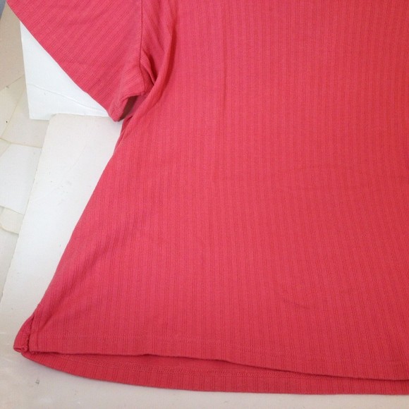 Vintage Basic Editions Plus Casual Stretch Ribbed Pink Knit Top Size 1X - Picture 6 of 9